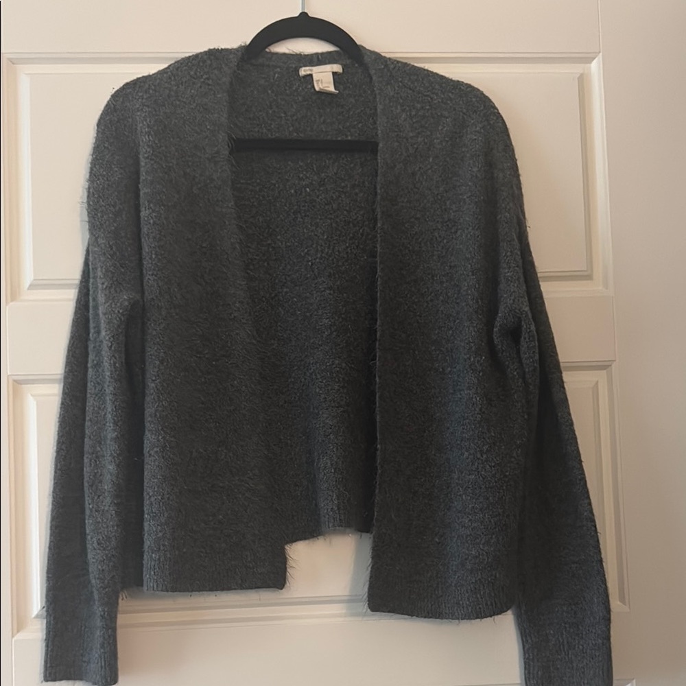 H&M Charcoal Open-Front Cardigan